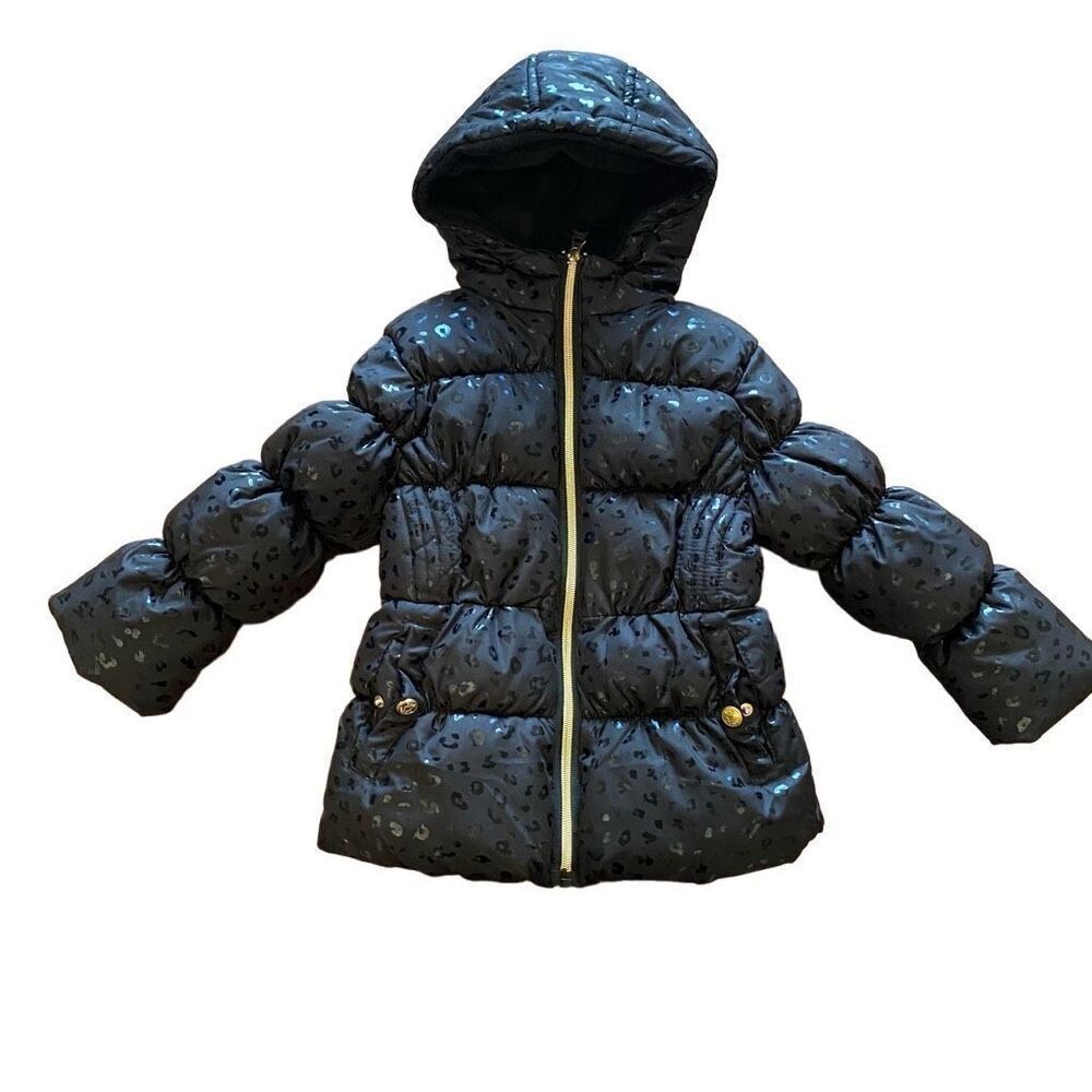 Pink Platinum Winter Puffer Coat Black Hooded Size 4